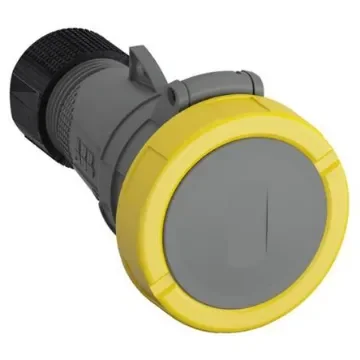 Amphenol Industrial, Easy & Safe IP67 Yellow Cable Mount 2P + E Industrial Power Socket, Rated At 16A, 110 V - 2CMA101118R1000  216EC4W product image