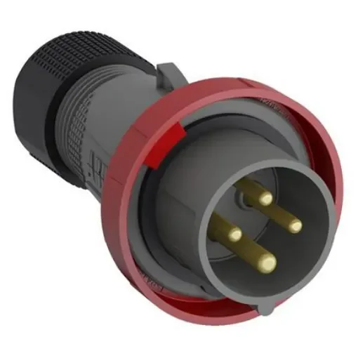Amphenol Industrial, Easy & Safe IP67 Red Cable Mount 3P + E Industrial Power Plug, Rated At 32A, 415 V - 2CMA101103R1000  332EP6W product image