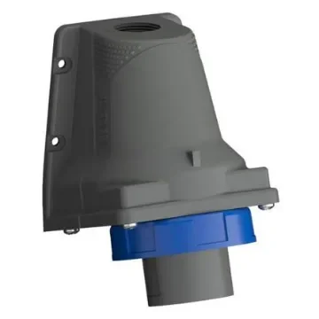 Amphenol Industrial, Easy & Safe IP67 Blue Wall Mount 2P + E Right Angle Industrial Power Plug, Rated At 16A, 230 V - 2CMA101166R1000  216EBS6W product image