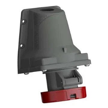 Amphenol Industrial, Easy & Safe IP67 Red Wall Mount 3P + N + E Right Angle Industrial Power Socket, Rated At 16A, 415 V - 2CMA101230R1000  416ERS6W product image