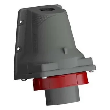 Amphenol Industrial, Easy & Safe IP67 Red Wall Mount 3P + E Right Angle Industrial Power Plug, Rated At 32A, 415 V - 2CMA101197R1000  332EBS6W product image