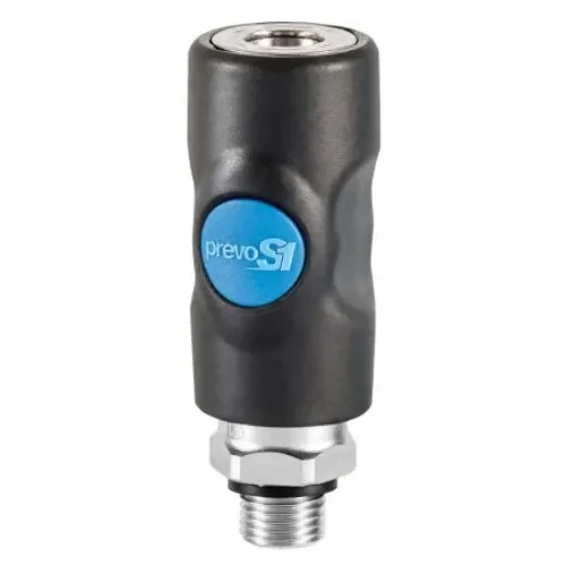 PREVOST Composite Body Male Safety Quick Connect Coupling, G 3/8 Male Threaded - ISI 061152CP product image