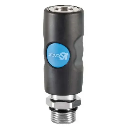 PREVOST Composite Body Male Safety Quick Connect Coupling, G 1/4 Male Threaded - ISI 081151CP product image