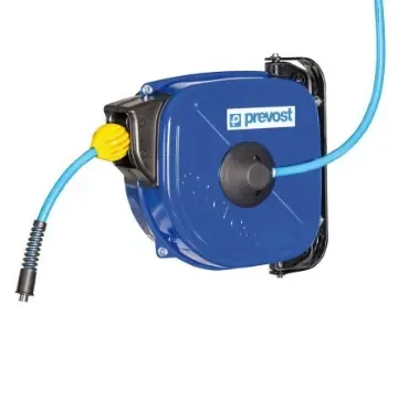 PREVOST Wall Mounted 15m Air Hose Reel, 8mm Inner Diameter, 12mm Outer Diameter, 350L/min Flow Rate - DRFB 0815N product image