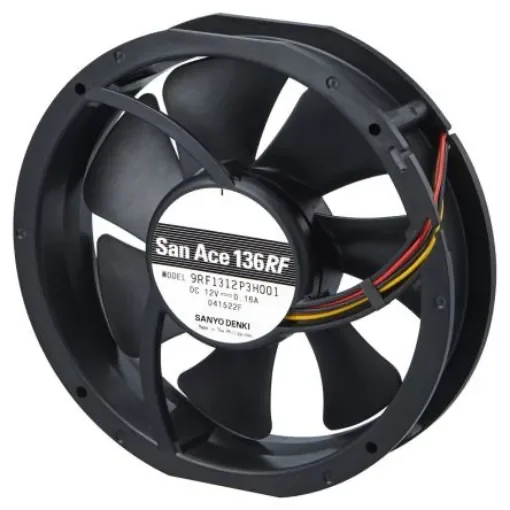 Sanyo Denki San Ace 9RF Series Axial Fan, 12 V dc, DC Operation, 120m³/h, 1.8W, 150mA Max, 131 x 136 x 28mm - 9RF1312P3H001 product image