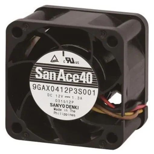 Sanyo Denki San Ace 9GAX Series Axial Fan, 12 V dc, DC Operation, 48.6m³/h, 11.04W, 920mA Max, 40 x 40 x 28mm - 9GAX0412P3K001 product image