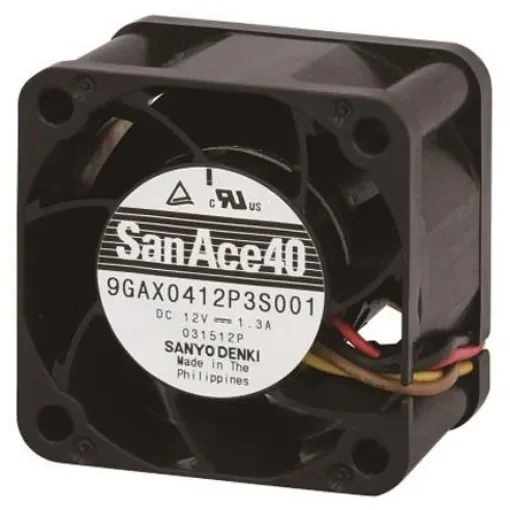 Sanyo Denki San Ace 9GAX Series Axial Fan, 12 V dc, DC Operation, 54m³/h, 15.6W, 1.3A Max, 40 x 40 x 28mm - 9GAX0412P3S001 product image