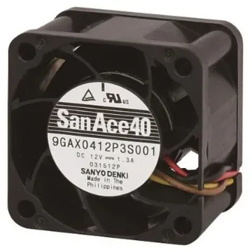 Sanyo Denki San Ace 9GAX Series Axial Fan, 12 V dc, DC Operation, 54m³/h, 15.6W, 1.3A Max, 40 x 40 x 28mm - 9GAX0412P3S003 product image