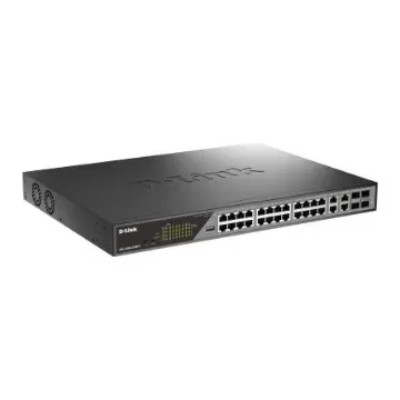 D-Link 28-Port Gigabit PoE Smart Managed Surveillance Max PoE Switch with 802.3bt, Smart 28 Port Gigabit Switch With - DSS-200G-28MPP/E product image