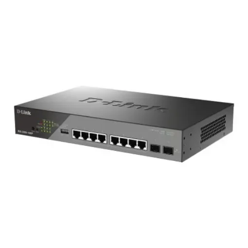 D-Link 10-Port Gigabit PoE Smart Managed Surveillance PoE Switch, Smart 10 Port Gigabit Switch With PoE UK - DSS-200G-10MP/B product image