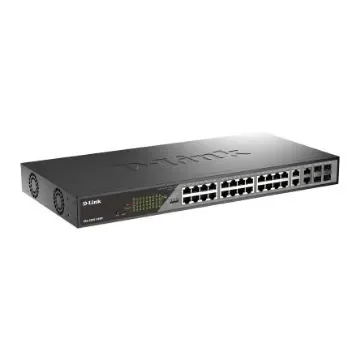 D-Link 28-Port Gigabit PoE Smart Managed Surveillance PoE Switch, Smart 28 Port Gigabit Switch With PoE UK - DSS-200G-28MP/B product image