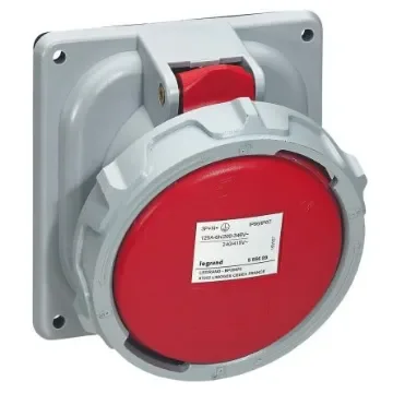 Legrand IP67 Red Panel Mount 3P + N + E Industrial Power Socket, Rated At 125A, 415 V - 5 556 89 product image