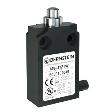 Bernstein AG I49 Series Plunger Limit Switch, NO/NC, IP67, SPST, Plastic Housing - 6089102049 product image