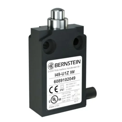 Bernstein AG I49 Series Plunger Limit Switch, NO/NC, IP67, SPST, Plastic Housing - 6089102049 product image