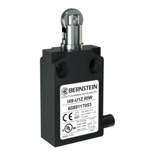 Bernstein AG I49 Series Roller Plunger Limit Switch, NO/NC, IP67, SPST, Plastic Housing - 6089117053 product image