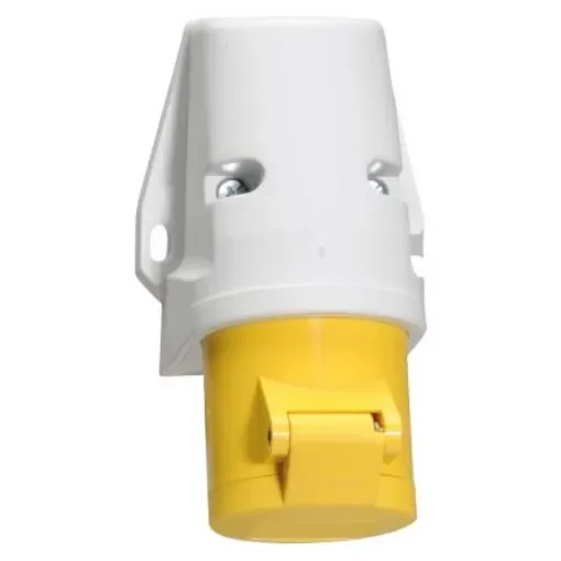 Bals IP44 Yellow Wall Mount 2P + E Industrial Power Socket, Rated At 16A, 110 V - 11912 product image