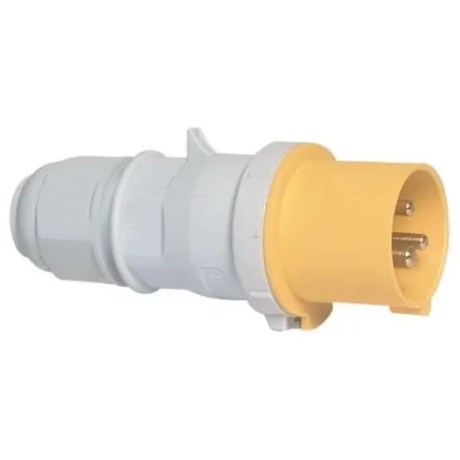 Bals IP44 Yellow Cable Mount 2P + E Industrial Power Plug, Rated At 32A, 110 V - 2137 product image