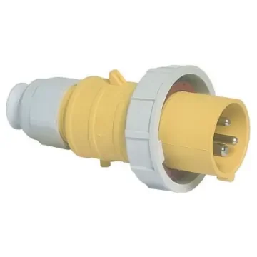 Bals IP67 Yellow Cable Mount 2P + E Industrial Power Plug, Rated At 16A, 110 V - 21237 product image