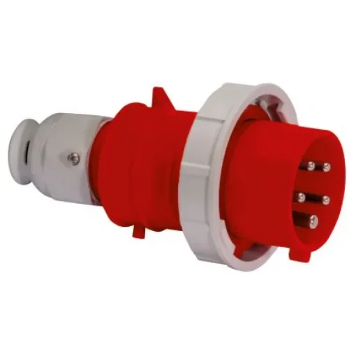 Bals IP67 Red Cable Mount 3P + N + E Industrial Power Plug, Rated At 32A, 415 V - 21241 product image