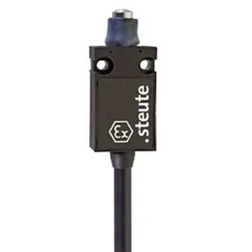 Steute Ex 14 Series Plunger Limit Switch, NO/NC, IP65, DPST, Thermoplastic Housing, 250V ac Max, 250 V ac 6 A, 230 V dc - Ex 14 W 1O/1S-5m product image