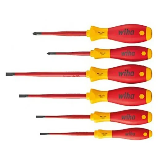 Wiha 3201 ZK6 Pozidriv; Slotted Insulated Screwdriver Set, 6-Piece - 36455 product image