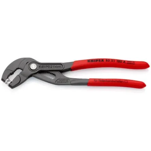 Knipex Hose Clamp Pliers, 180 mm Overall, Angled, Straight Tip, 50mm Jaw - 85 51 180 A product image