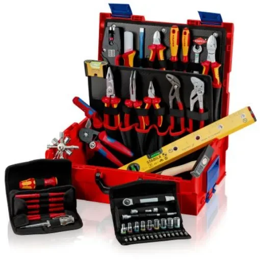 Knipex 63 Piece Electricians Tool Case with Case, VDE Approved - 00 21 19 LB E product image