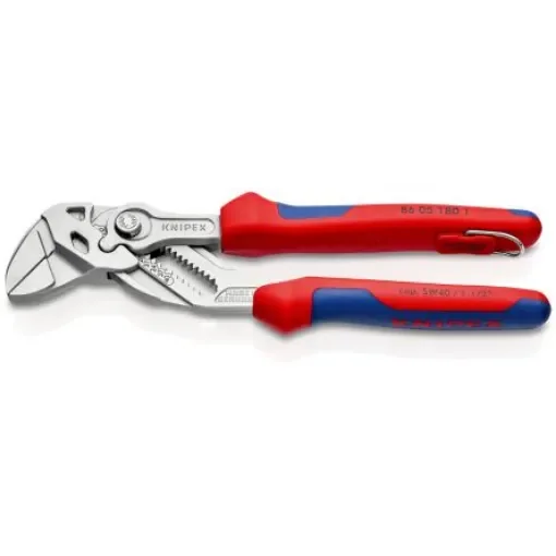 Knipex Plier Wrench, 180 mm Overall, Angled, Bent, Flat, Straight Tip, 40mm Jaw - 86 05 180 T product image