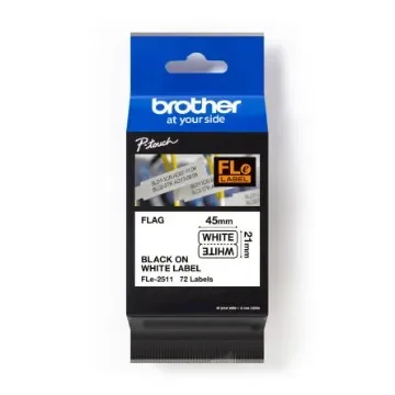 Brother Black on White Label Printer Tape, 45 mm Width, 45mm Label Length, 21mm Label Width - FLE2511 product image