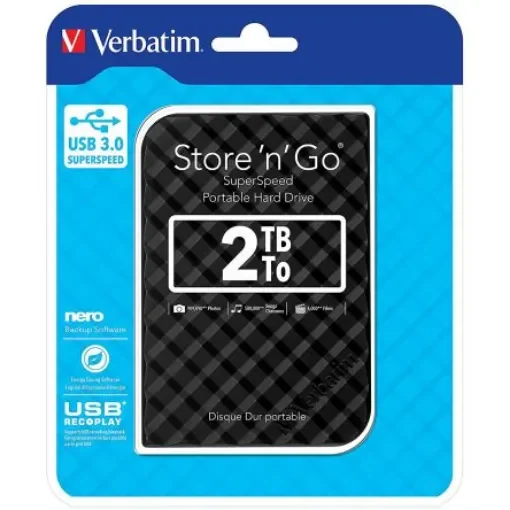 Verbatim Store 'n' Go 2 TB External Portable Hard Drive - 1367748 product image
