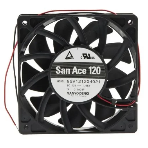 Sanyo Denki San Ace 9GV Series Axial Fan, 12 V dc, DC Operation, 289.8m³/h, 20.16W, 1.68A Max, 120 x 120 x 25mm - 9GV1212G4021 product image