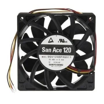 Sanyo Denki San Ace 9GV Series Axial Fan, 48 V dc, DC Operation, 289.8m³/h, 20.16W, 420mA Max, 120 x 120 x 25mm - 9GV1248P4G011 product image