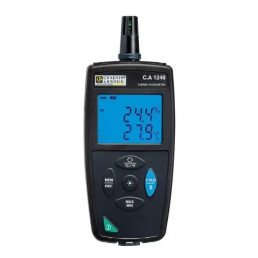 Chauvin Arnoux CA 1246 Digital Hygrometer, 2% RH + 1 digit Accuracy, +140 °F, +60 °C Max, 98%RH Max - P01654246 product image