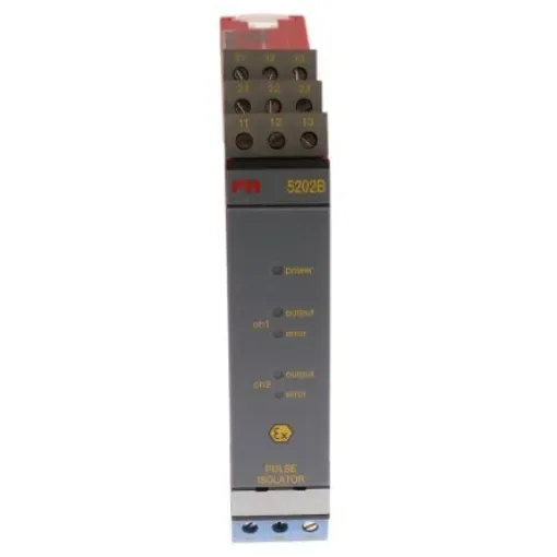 PR Electronics 2 Channel Galvanic Barrier, Pulse Isolator, Relay Output, ATEX, IECEx - 5202B1 product image