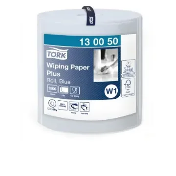 Tork Wiping Paper Plus Rolled Blue Paper Towel, 510 m x 369mm, 2-Ply, 1500 Sheets - 130050 product image