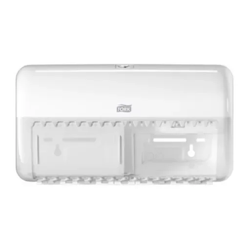 Tork White Plastic Toilet Roll Dispenser, 166mm x 167mm x 293mm - 557000 product image