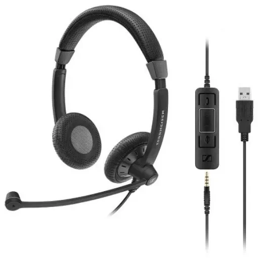 Sennheiser SC 75 USB MS Black Wired USB A, Jack Plug On Ear Headset - 507086 product image