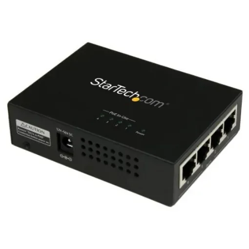 StarTech.com RJ45 Ethernet Switch, 10/100/1000Mbit/s, Full Duplex - POEINJ4G product image