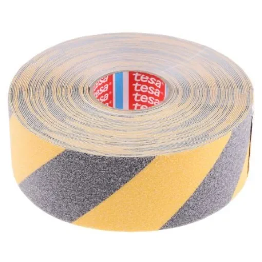 Tesa 60951 Black/Yellow PVC Film 15m Anti-slip Hazard Tape, 0.81mm Thickness - 60951-00000-02 product image