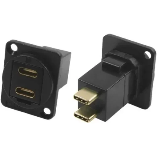 RS PRO Straight, Panel Mount, Female to Male- Single Port Type C USB Connector - 1438922 product image