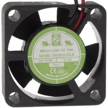 RS PRO Axial Fan, 5 V dc, DC Operation, 3.1m³/h, 500mW, 100mA Max, 25 x 25 x 10mm - 1442027 product image