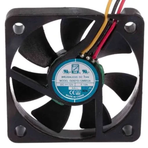 RS PRO Axial Fan, 12 V dc, DC Operation, 16.9m³/h, 1.2W, 90mA Max, IP55, 50 x 50 x 10mm - 1442051 product image