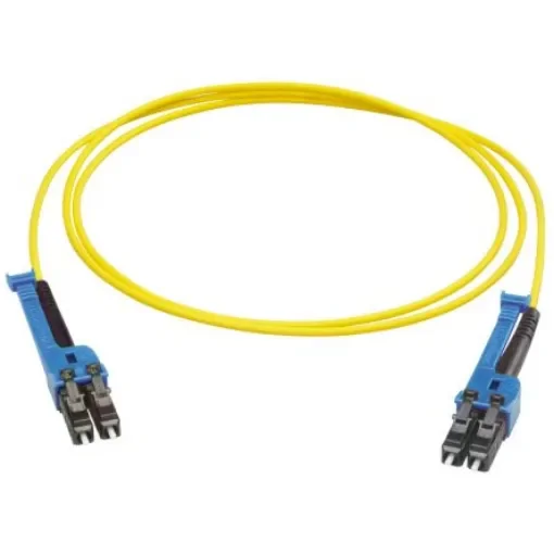 Huber+Suhner LC to LC Duplex Single Mode G657A2 Fibre Optic Cable, 2.1mm, Yellow, 5m - PCRS_LCUX_LCUX_A221T_05.0_SS product image