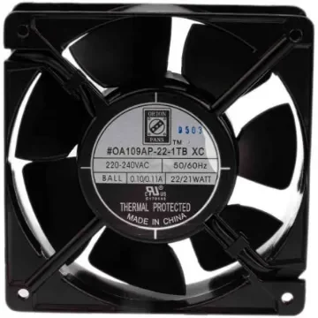 RS PRO Axial Fan, 230 V ac, AC Operation, 222.6m³/h, 22W, 100mA Max, 120 x 120 x 38mm - 1444138 product image
