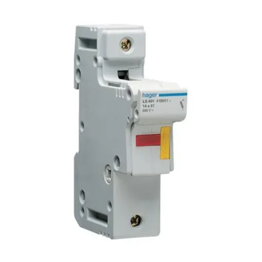 Hager 50A Rail Mount Fuse Holder for 14 x 51mm Fuse, 1P, 690V ac - LS601 product image