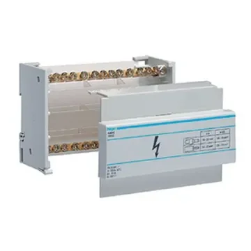 Hager 2-Contact Interface Module, Terminal Block Connector, DIN Rail Mount, 90A - KJ01A product image