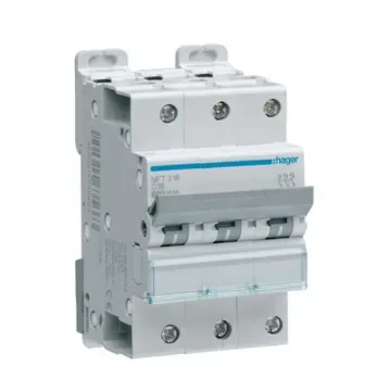 Hager NGT MCB, 3P, 10A, 415V AC, 10 kA Breaking Capacity - NGT310 product image
