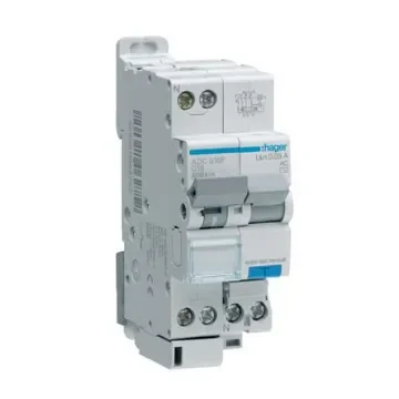 Hager RCBO, 16A Current Rating, 1P Poles, Type C - ADC816F product image