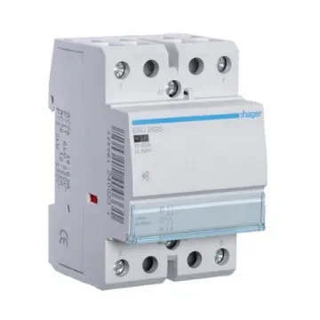 Hager System M Pro ESC Contactor, 230 V ac Coil, 2-Pole, 63 A, 6.5 kW, 2NO, 400 V ac - ESC263S product image