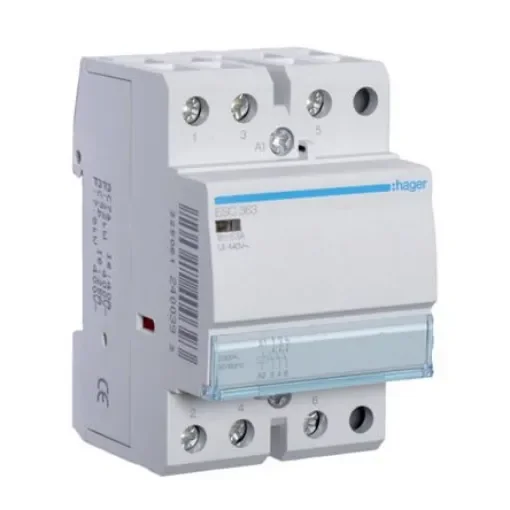 Hager System M Pro ESC Contactor, 230 V ac Coil, 3-Pole, 63 A, 3NO, 400 V ac - ESC363 product image